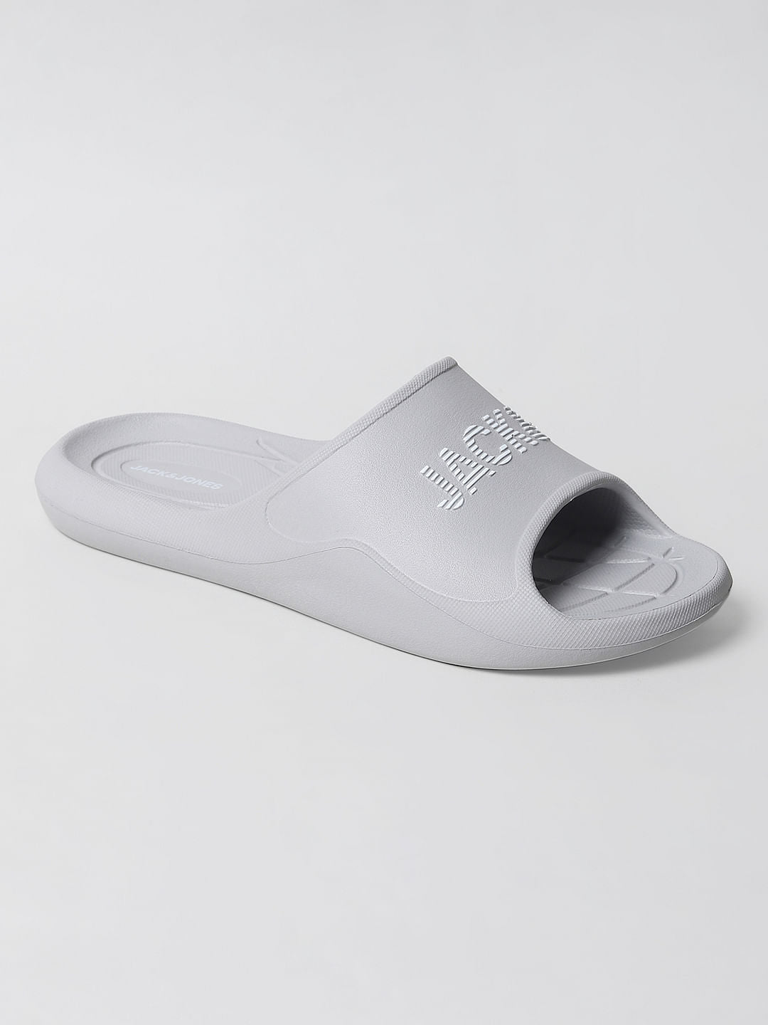Grey Logo Print Sliders