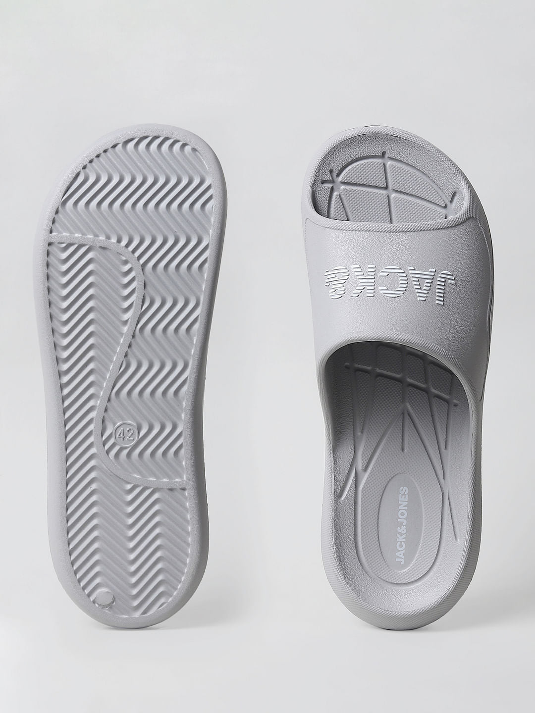 Grey Logo Print Sliders