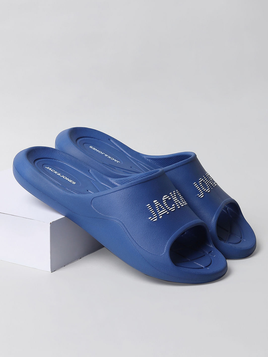 Blue Logo Print Sliders