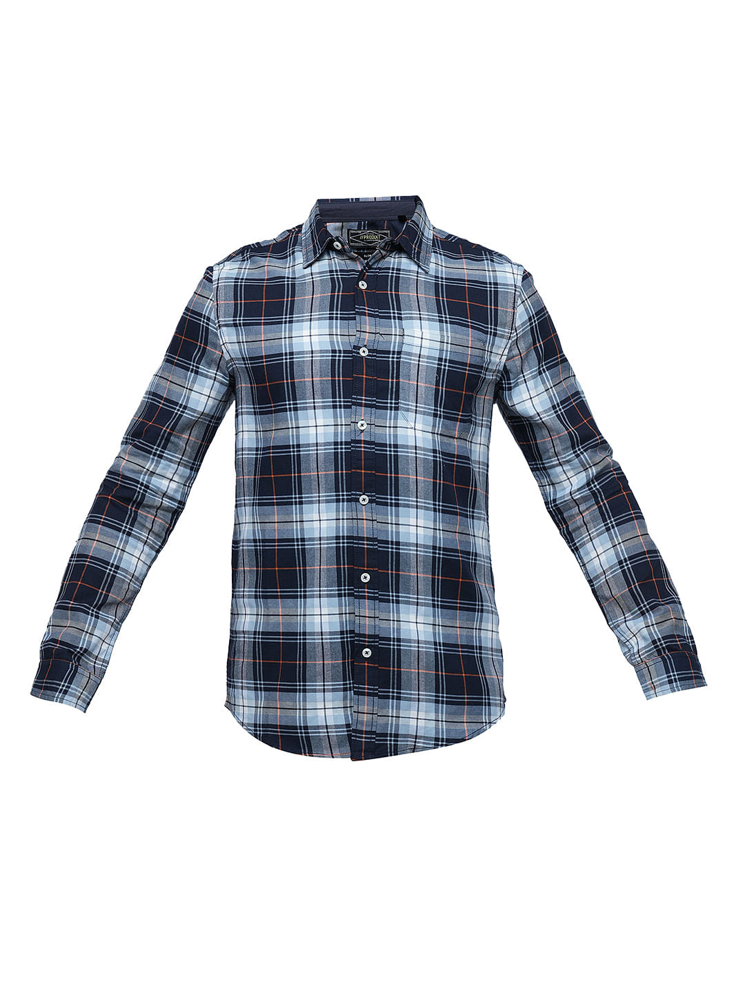 PRODUKT by JACK&JONES Blue Check Print Full Sleeves Shirt
