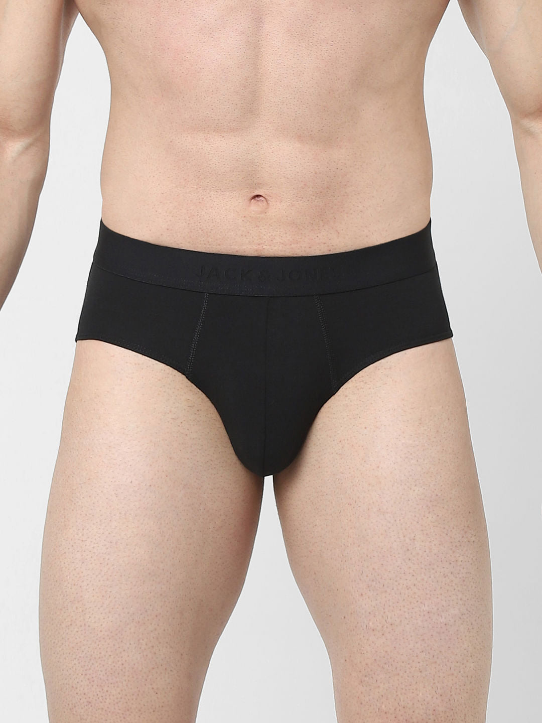 Black Solid Briefs