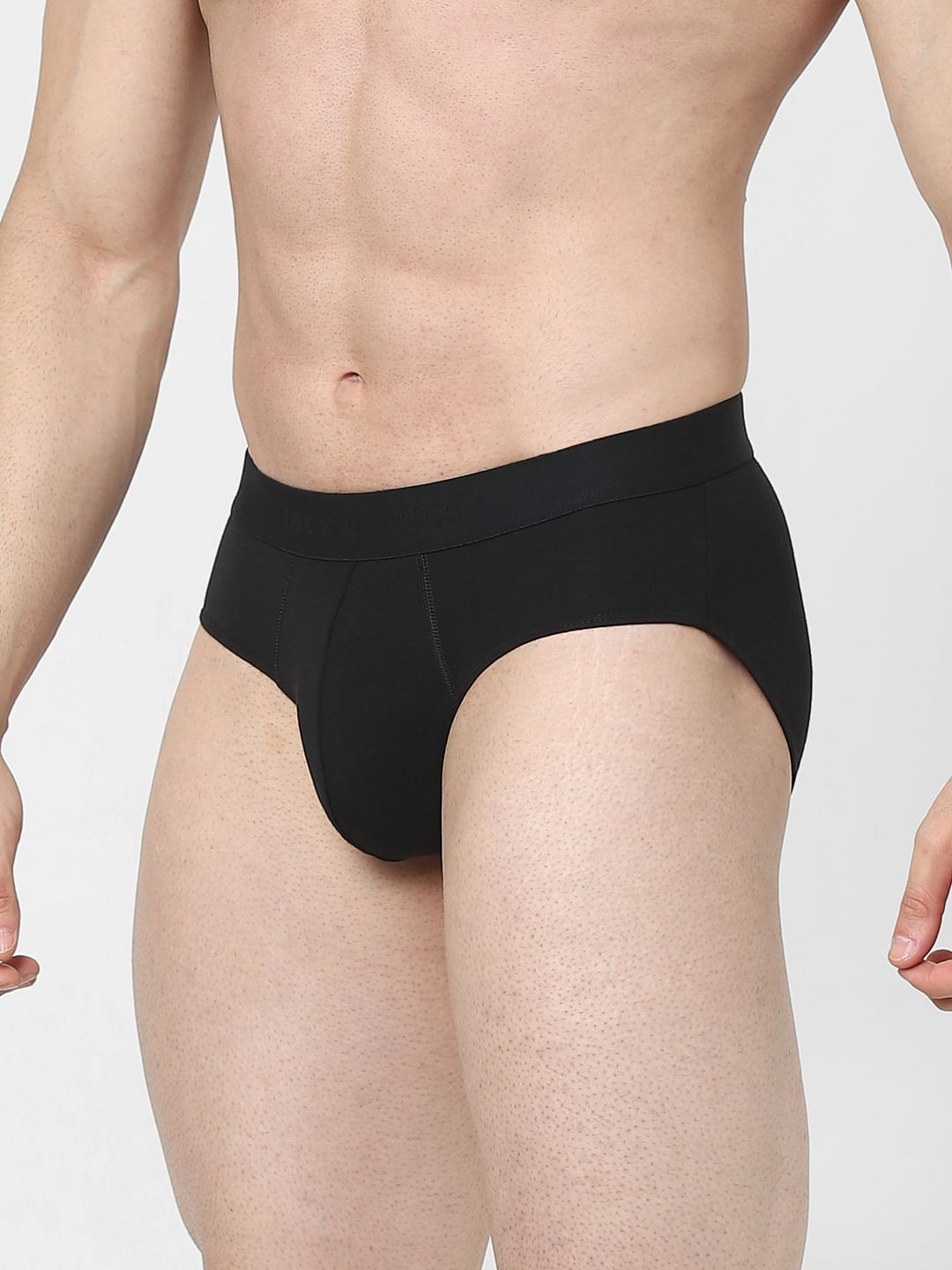 Black Solid Briefs