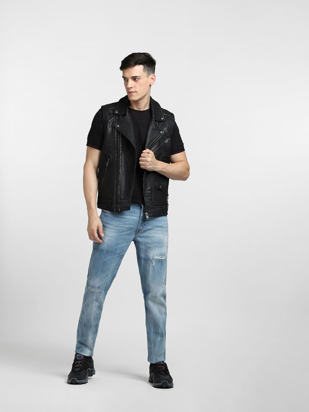Black Leather Biker Jacket