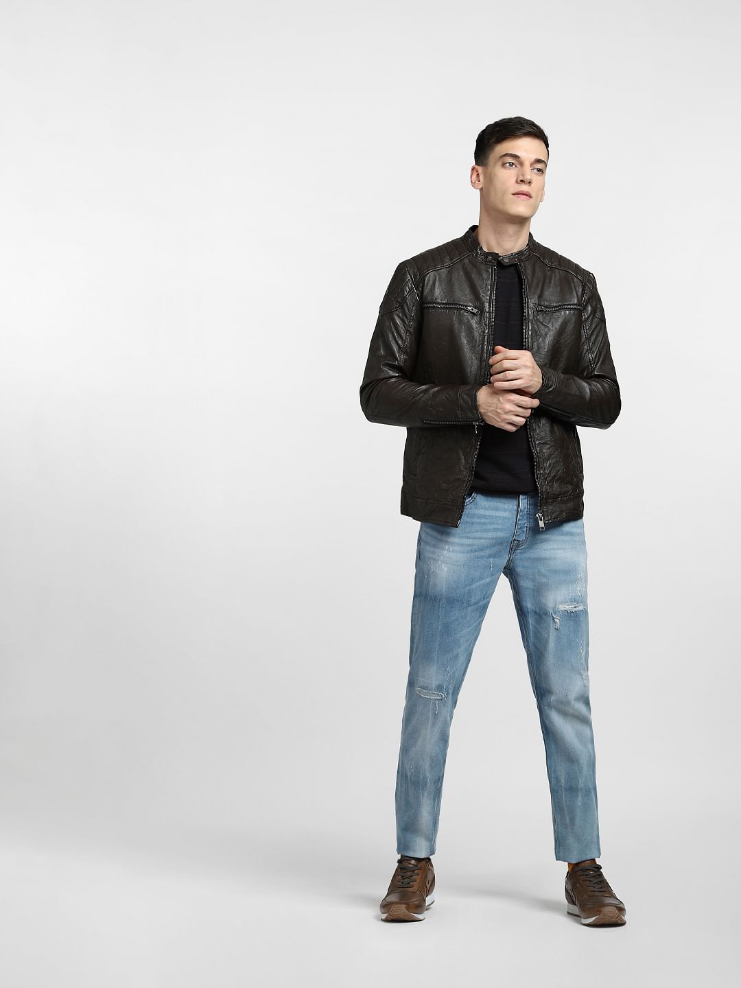 Chocolate Brown Leather Jacket