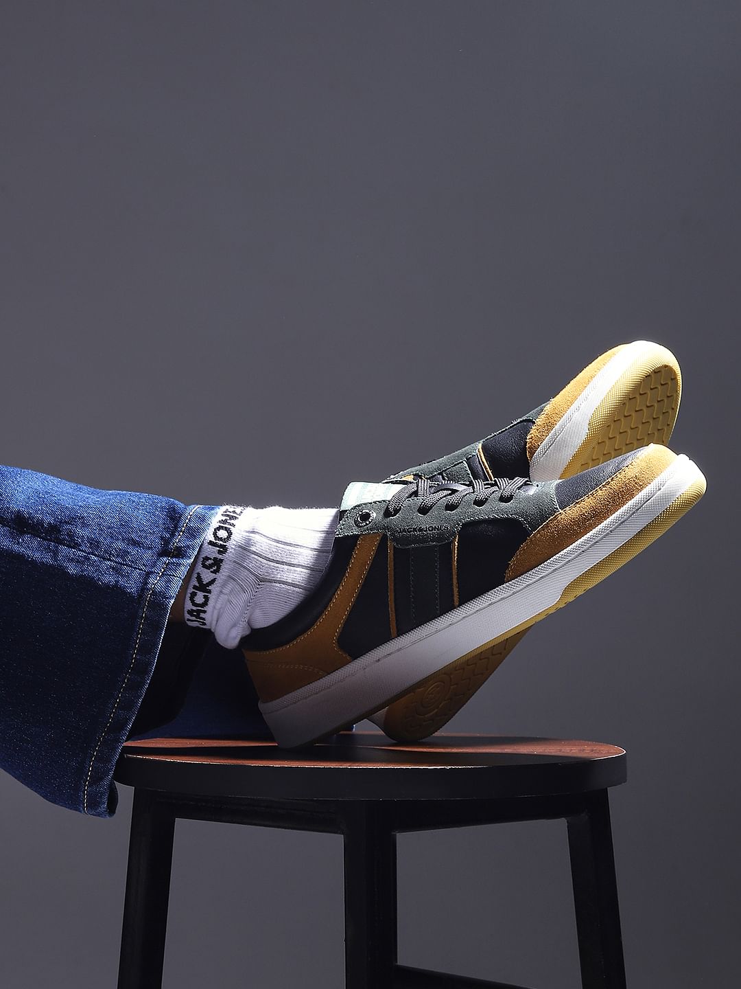 Brown Colourblocked Sneakers