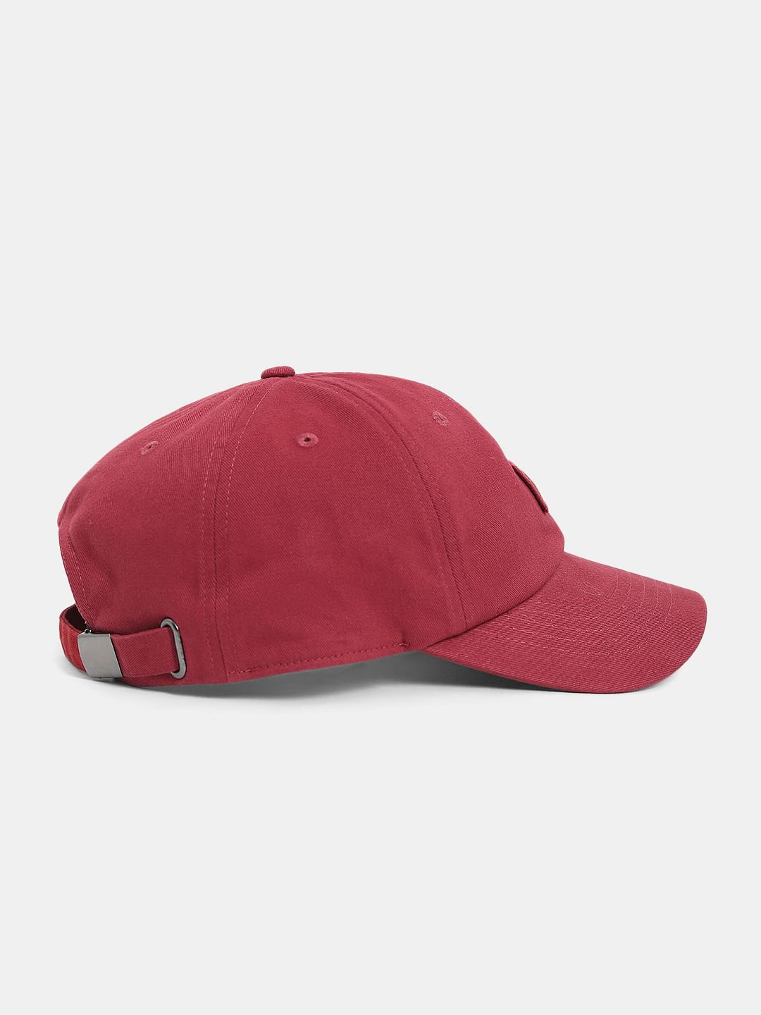 Red Logo Print Baseball Cap