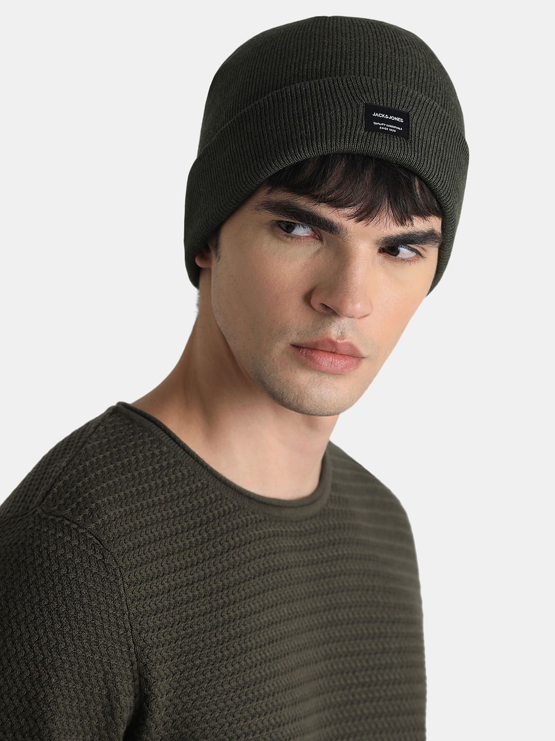 Green Logo Patch Beanie
