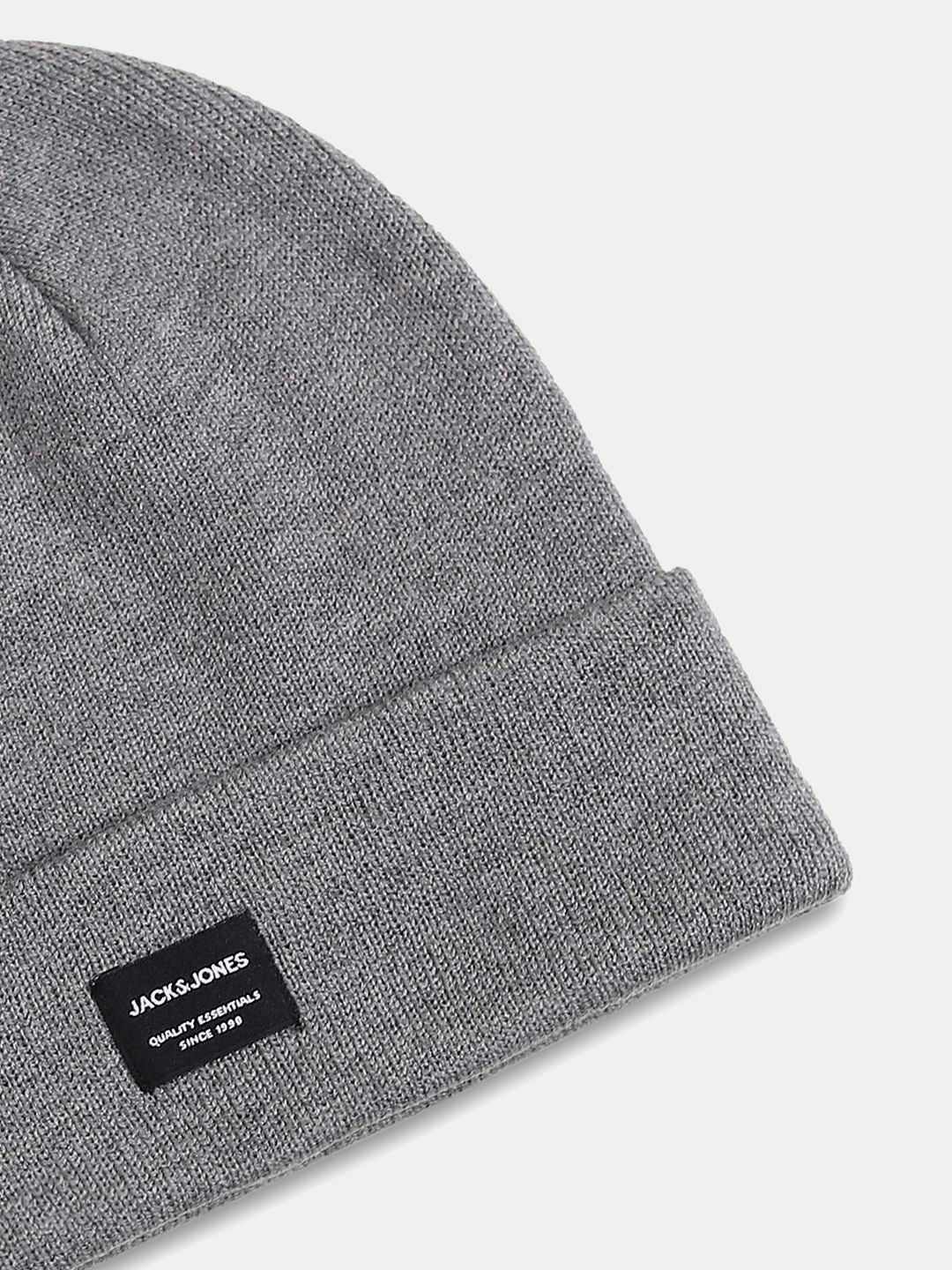 Grey Logo Patch Beanie