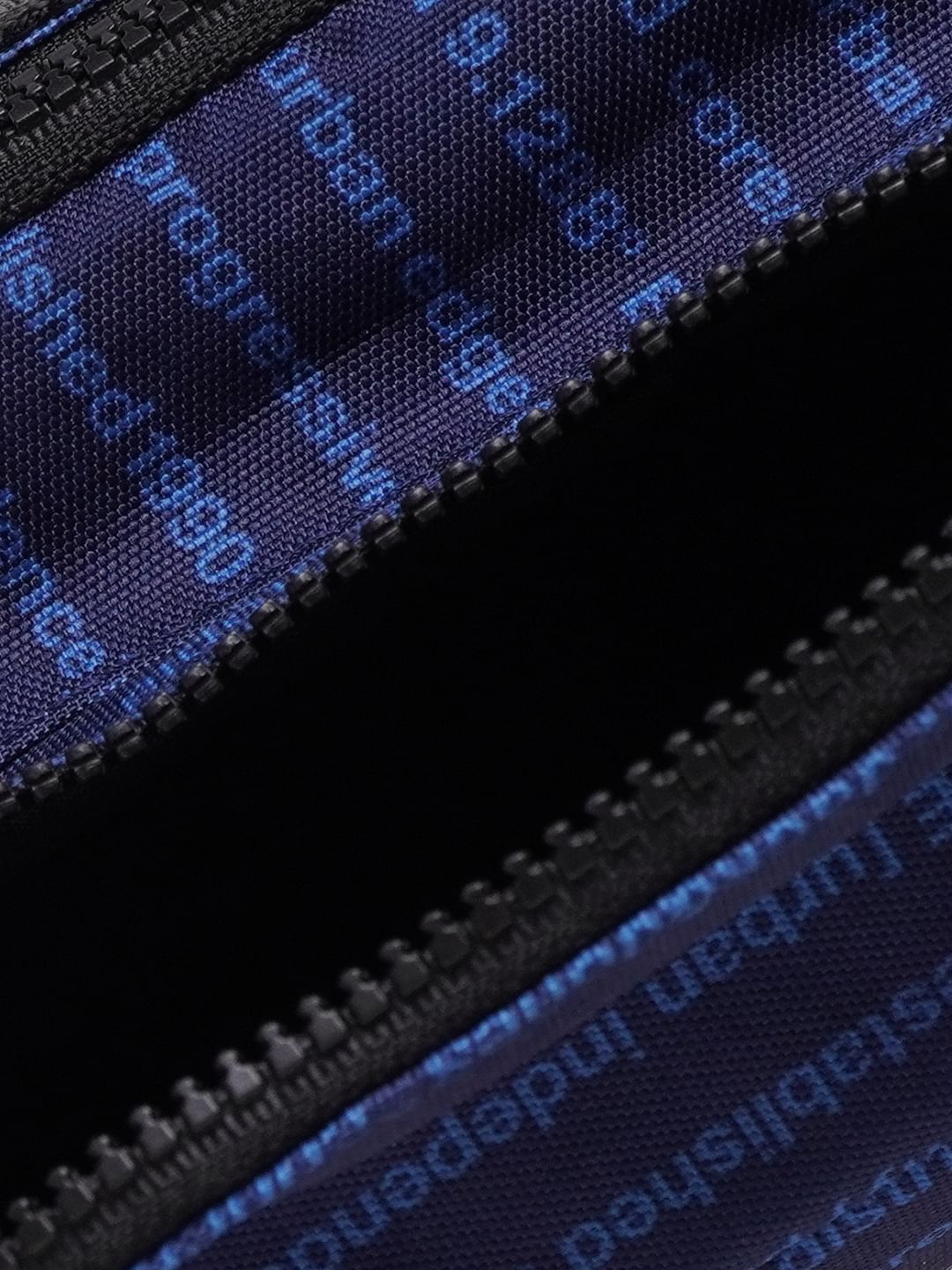 Blue Text Print Fanny Pack