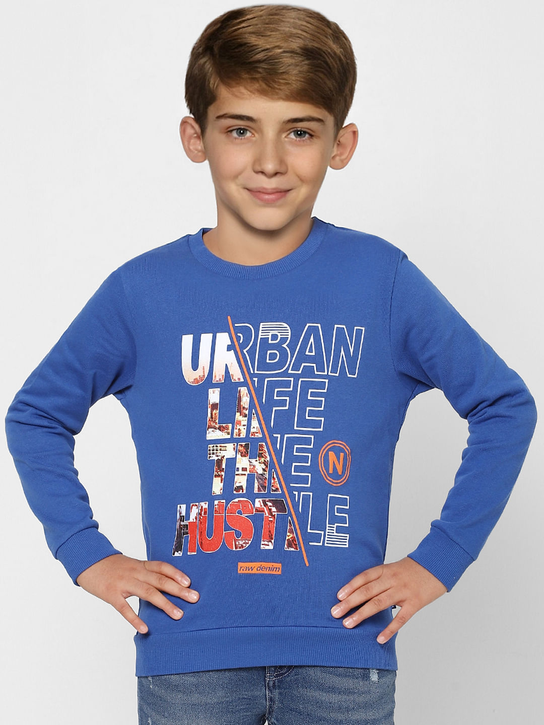 BOYS Blue Graphic Print Sweatshirt