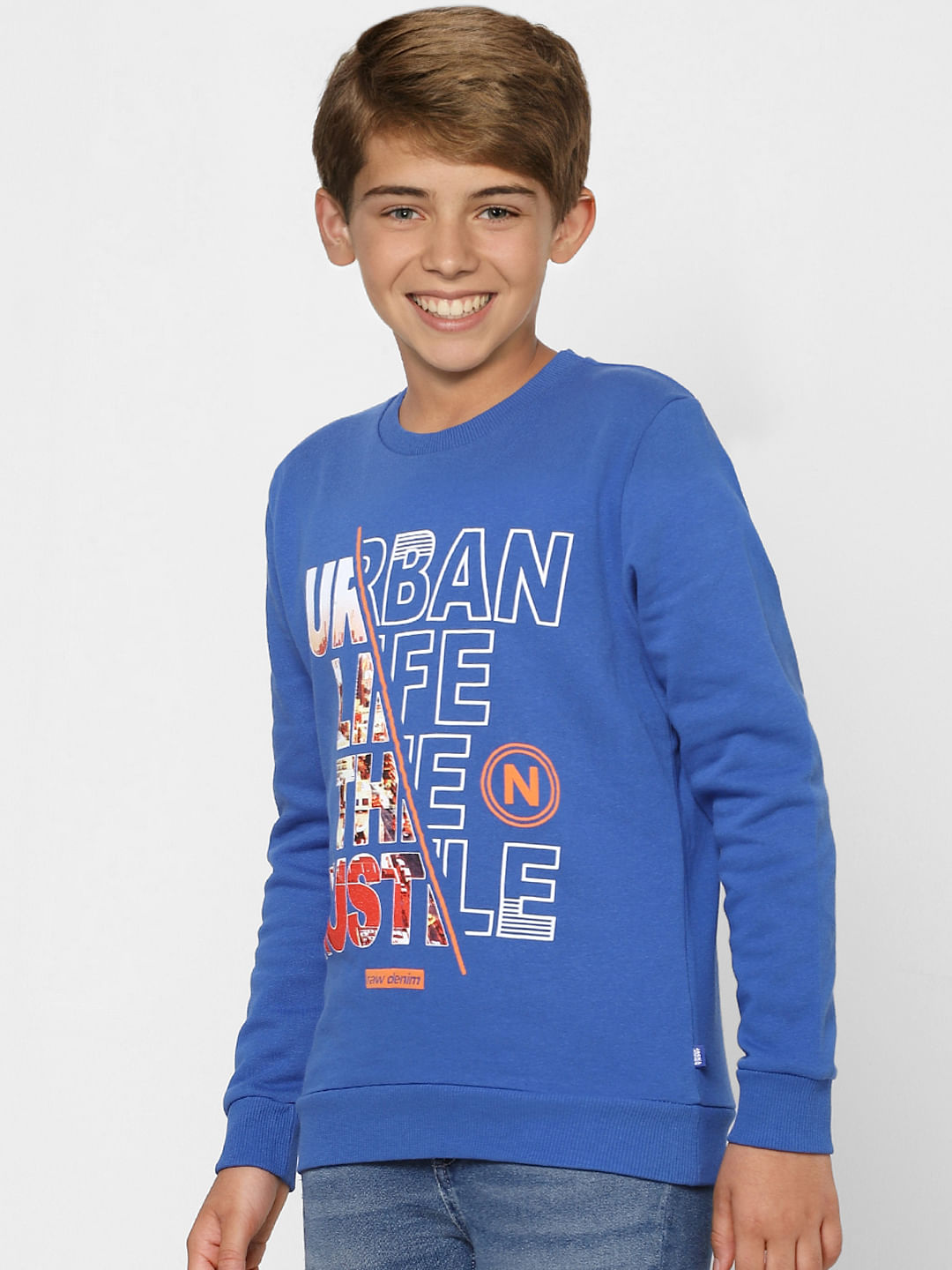 BOYS Blue Graphic Print Sweatshirt