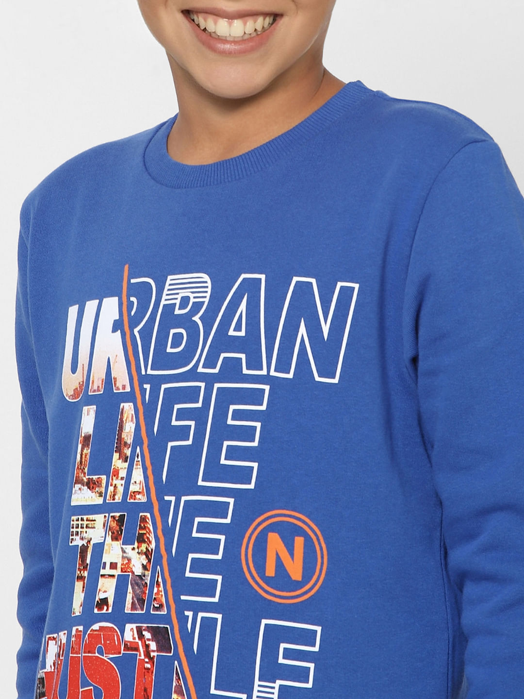 BOYS Blue Graphic Print Sweatshirt