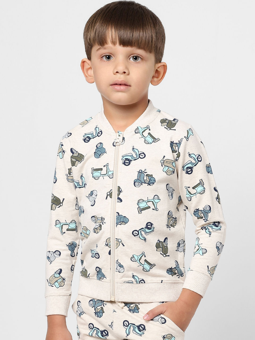 BOYS Beige Graphic Print Sweatshirt
