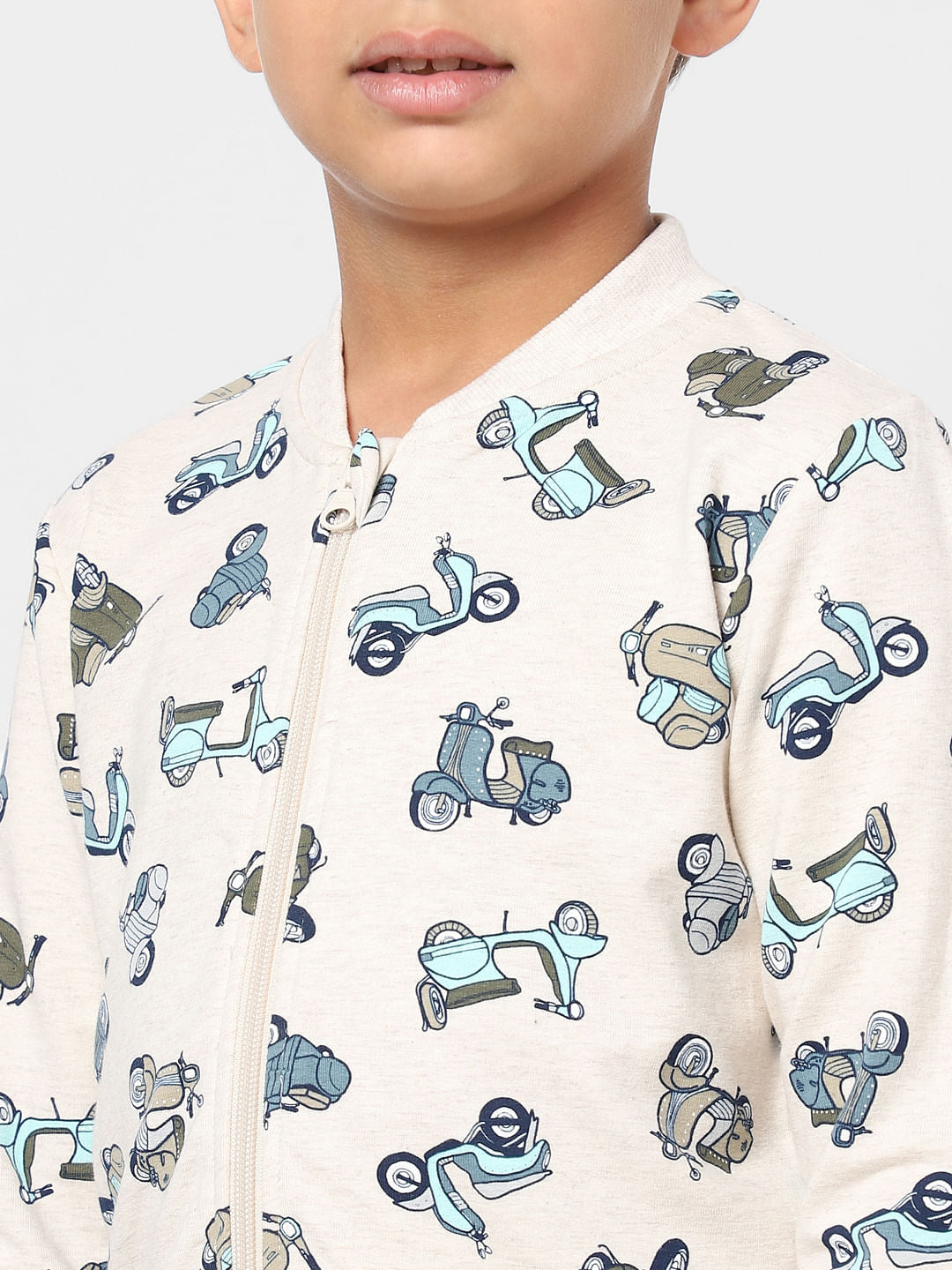 BOYS Beige Graphic Print Sweatshirt