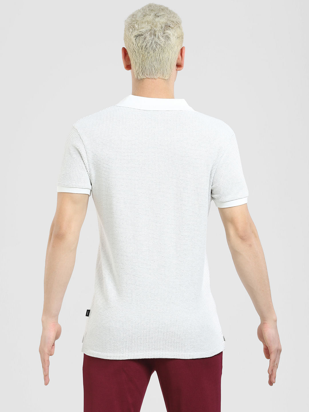 White Zip-Up Polo T-shirt
