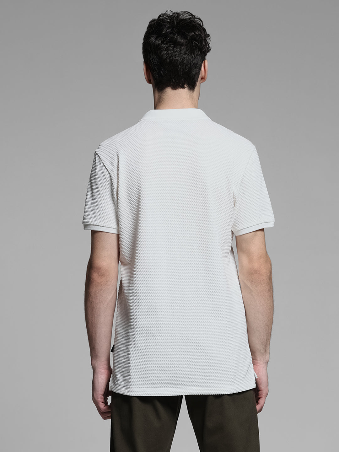 Jacquard Cotton Polo - White