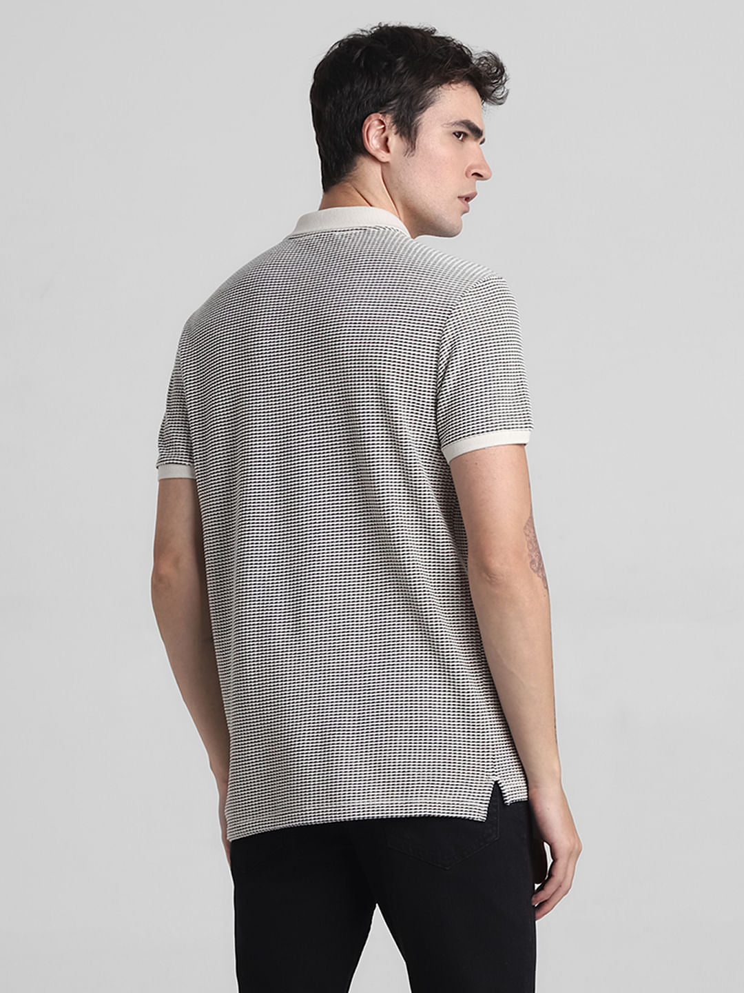 Jacquard Cotton Polo - Beige