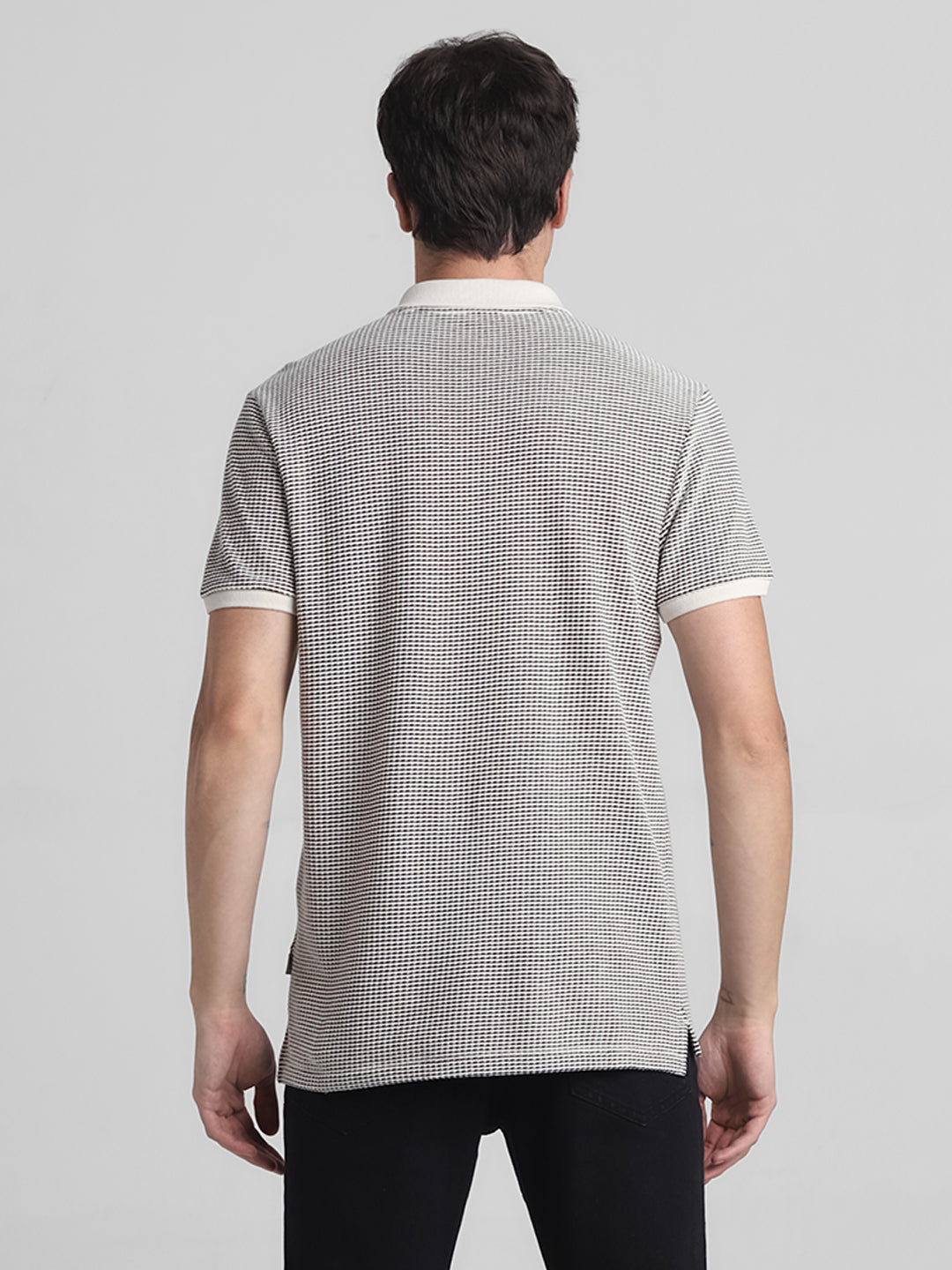 Jacquard Cotton Polo - Beige