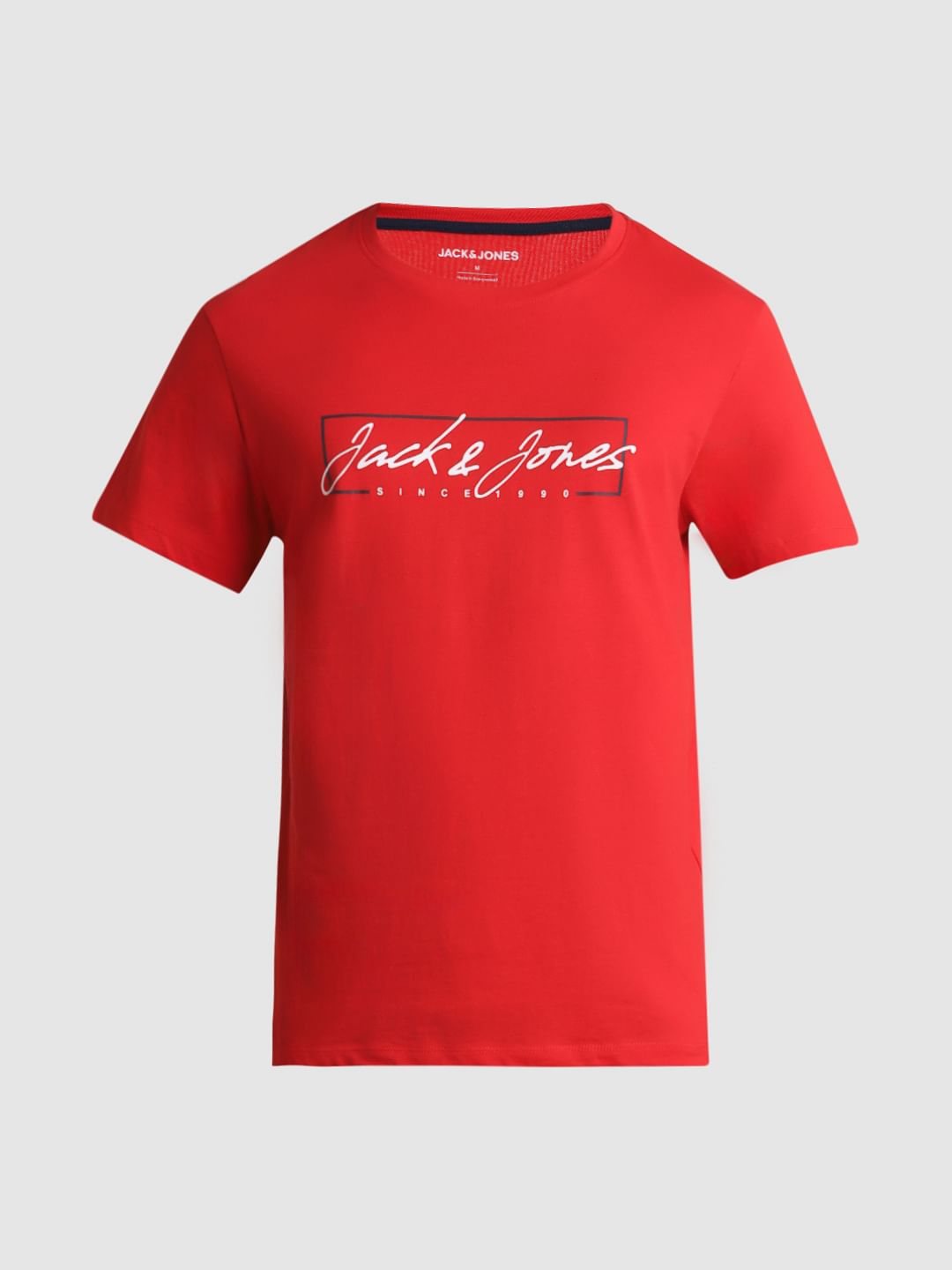 Red Logo Print Crew Neck T-shirt