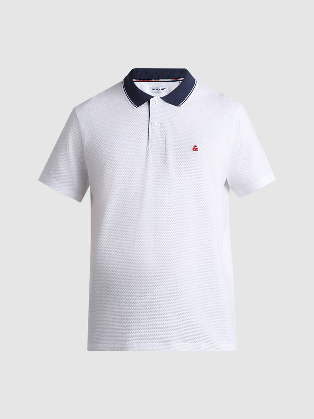 White Jacquard Polo T-shirt
