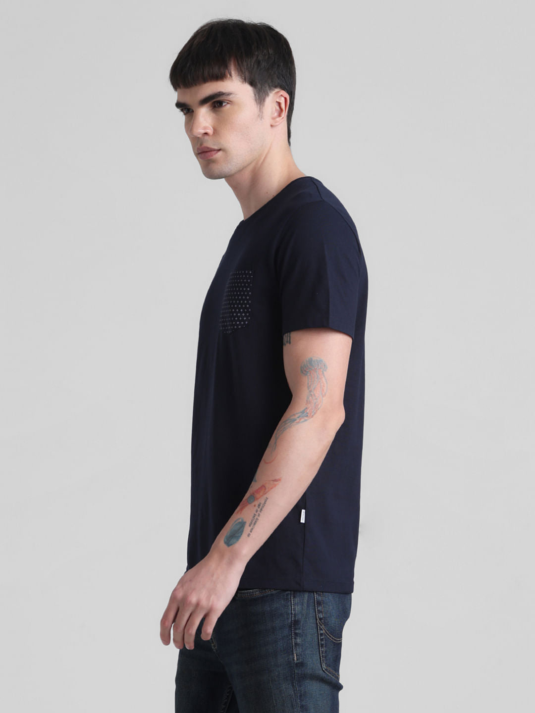 Navy Blue Chest Pocket T-shirt