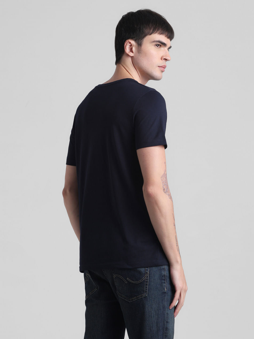 Navy Blue Chest Pocket T-shirt