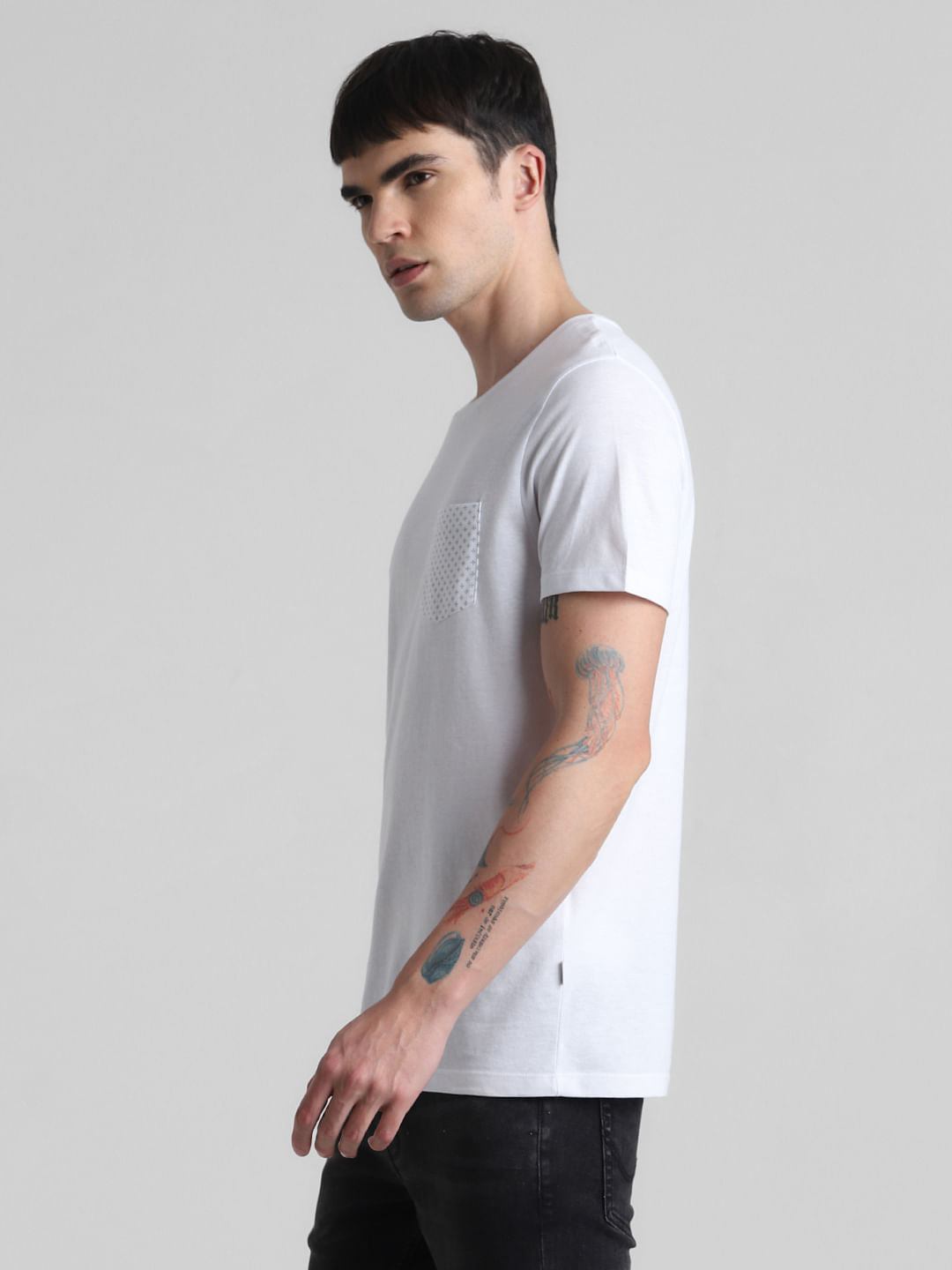 White Chest Pocket T-shirt