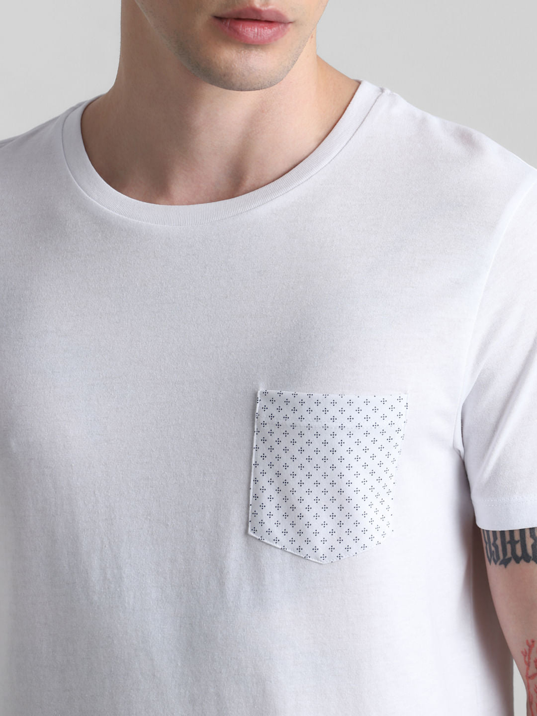 White Chest Pocket T-shirt