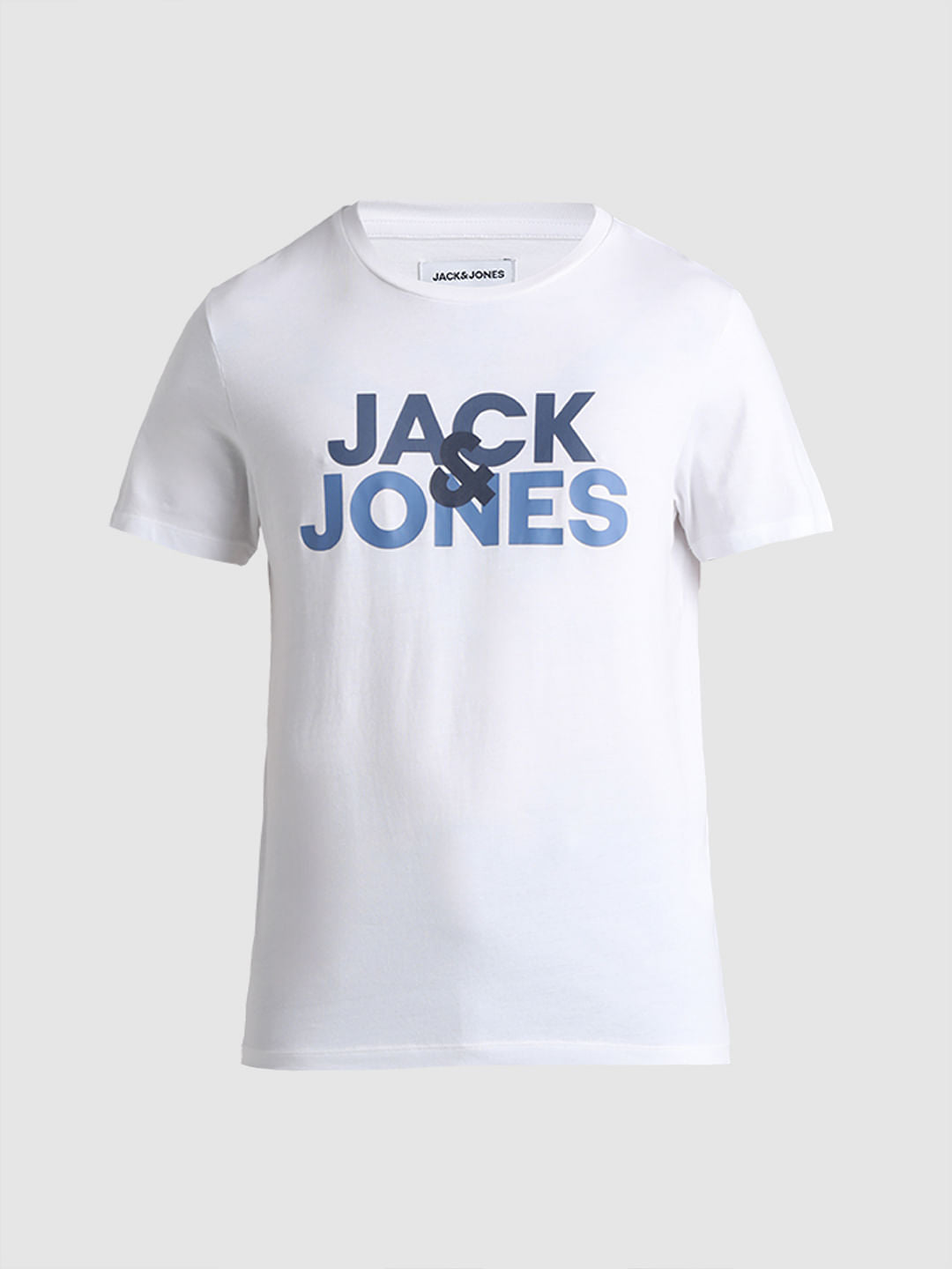 White Logo Print Crew Neck T-shirt