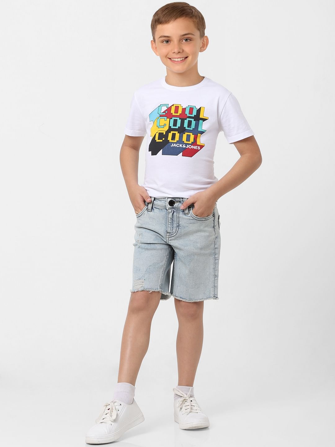 Boys Light Blue Denim Shorts