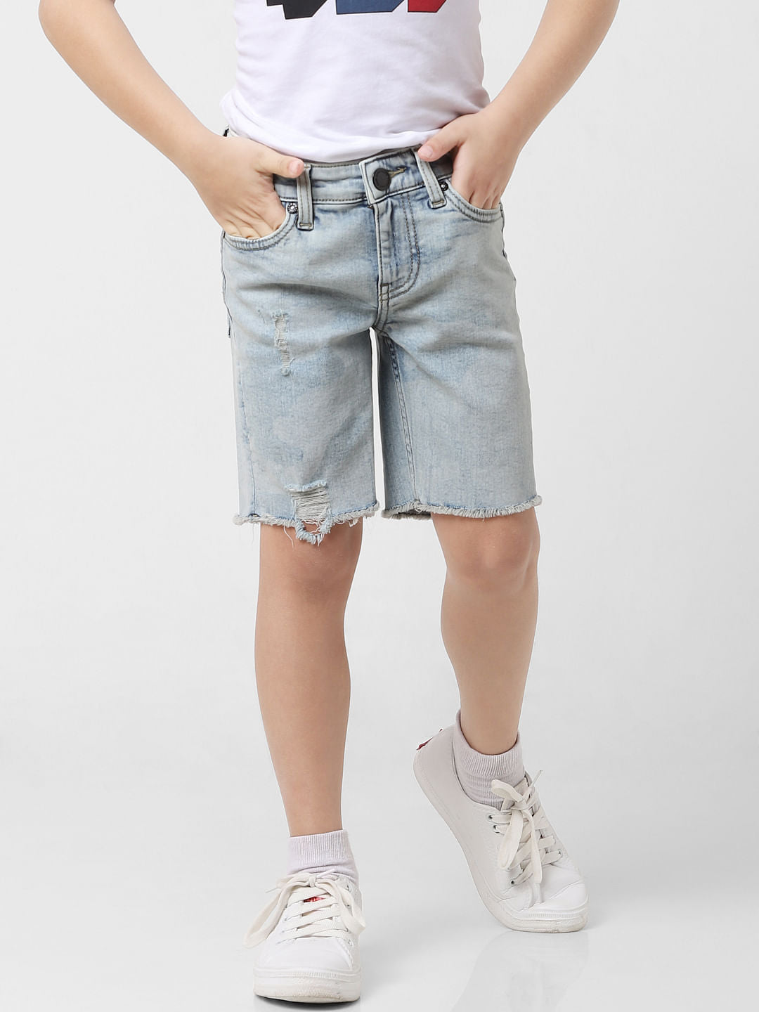 Boys Light Blue Denim Shorts