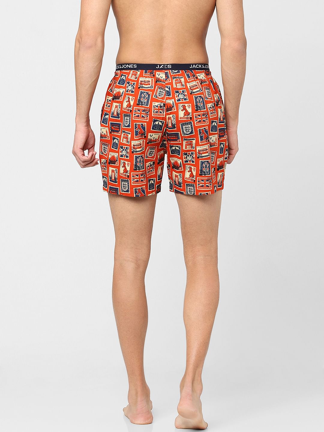 Orange Stamp Print Boxers