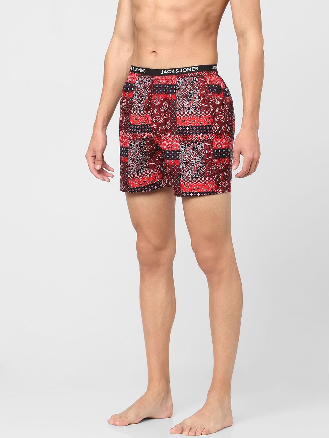 Red Paisley Print Boxers