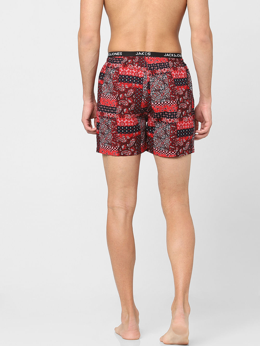 Red Paisley Print Boxers