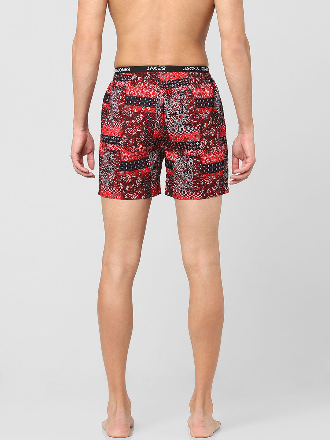 Red Paisley Print Boxers