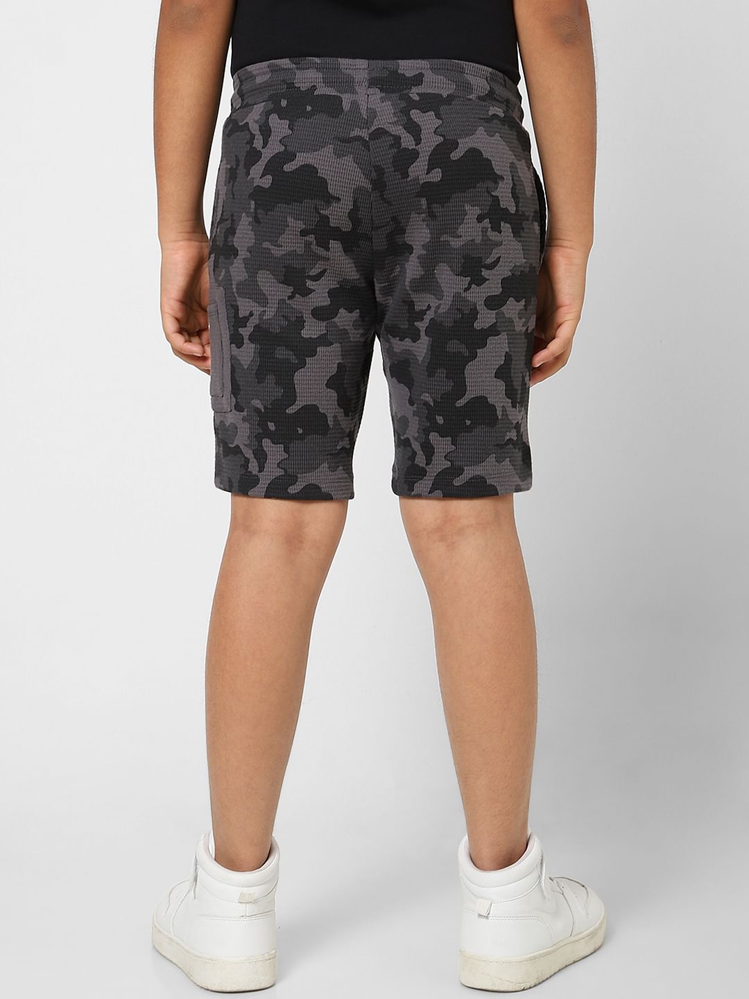 Boys Black Camo Sweatshorts