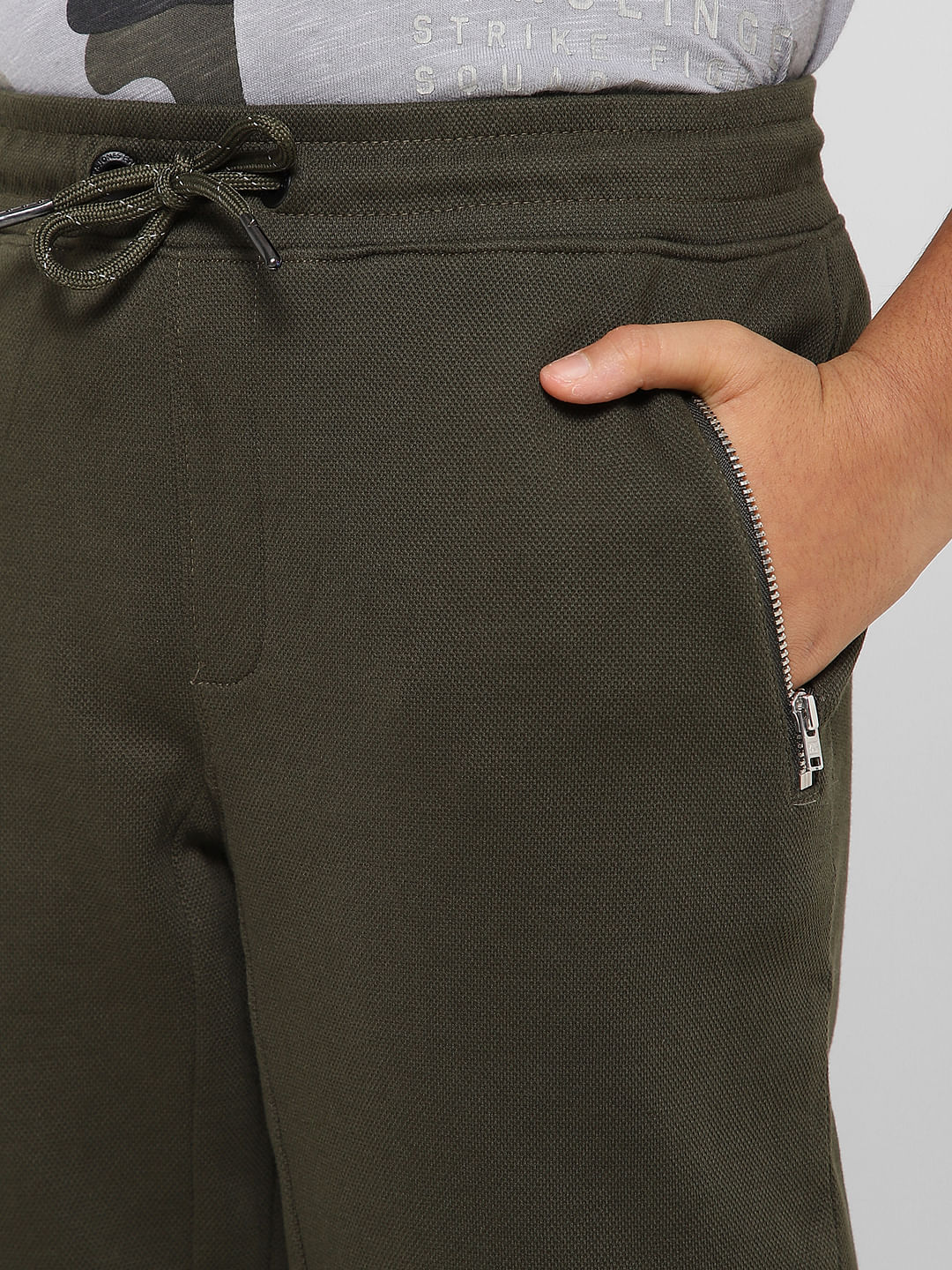 Boys Olive Green Sweatpants