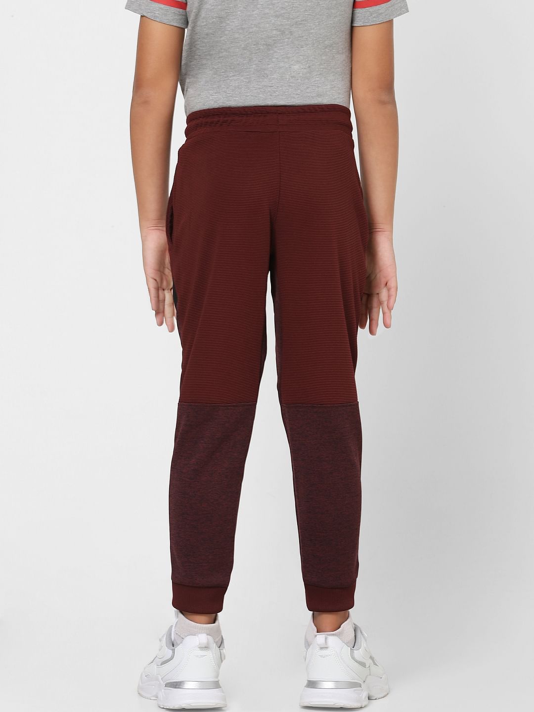 Boys Burgundy Low Rise Sweatpants
