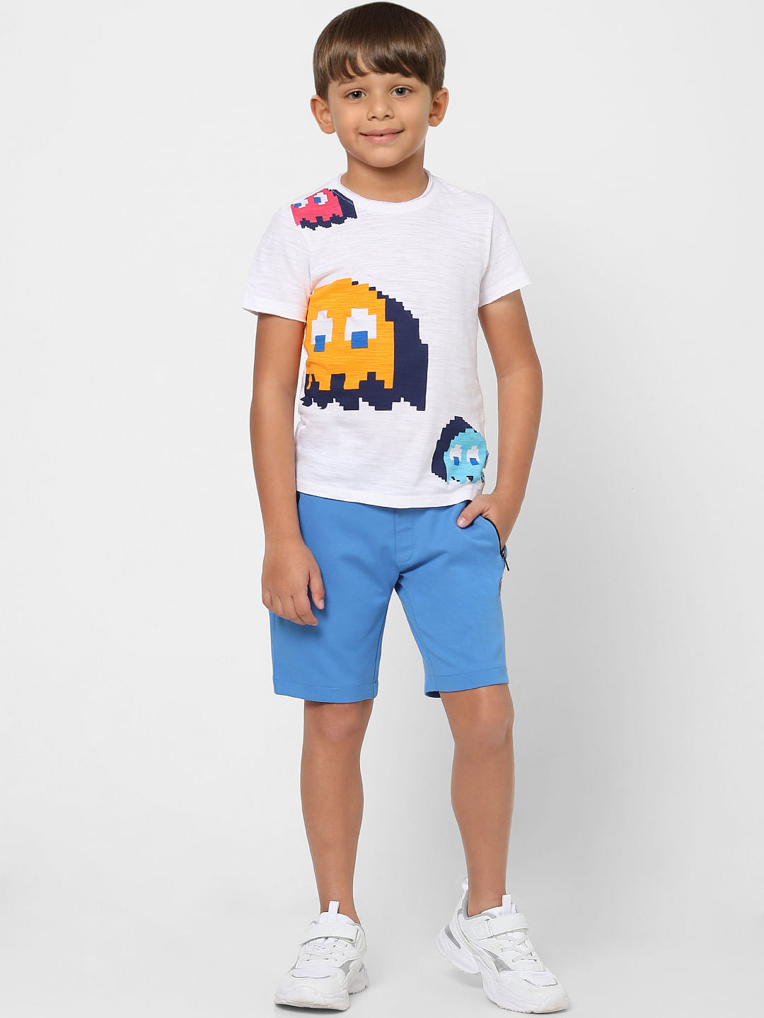 Boys Light Blue Low Rise Sweatshorts