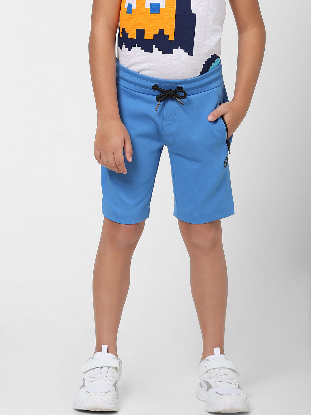 Boys Light Blue Low Rise Sweatshorts