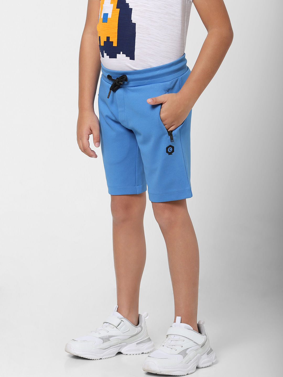 Boys Light Blue Low Rise Sweatshorts