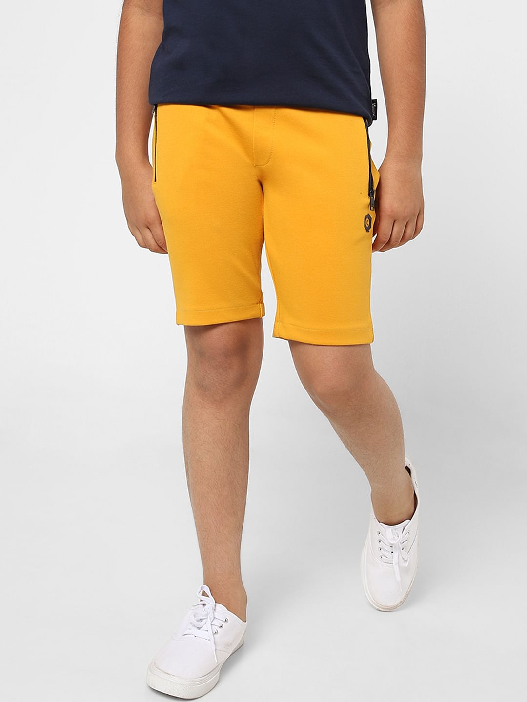 BOYS Yellow Low Rise Sweatshorts