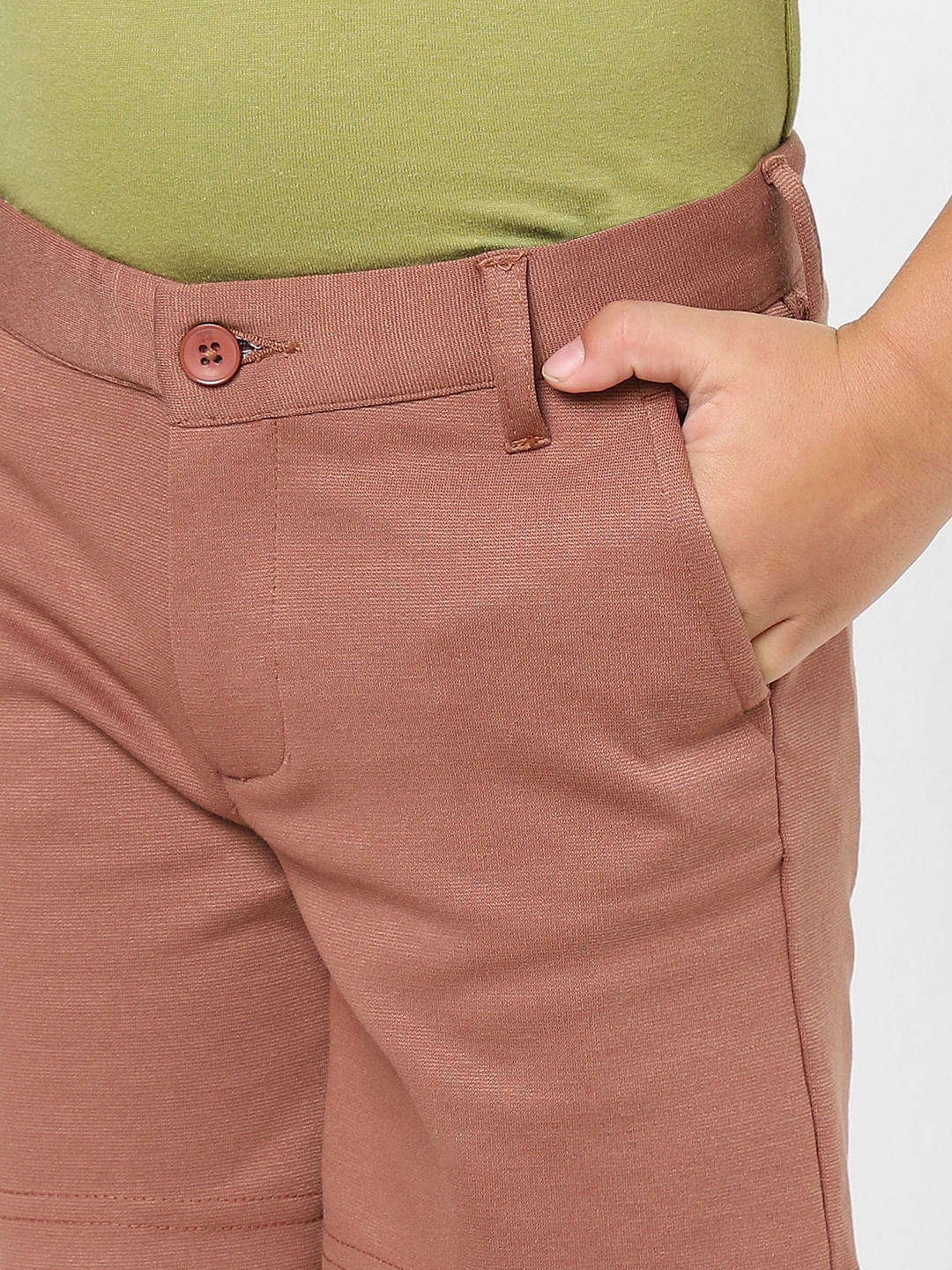 BOYS Brown Low Rise Shorts