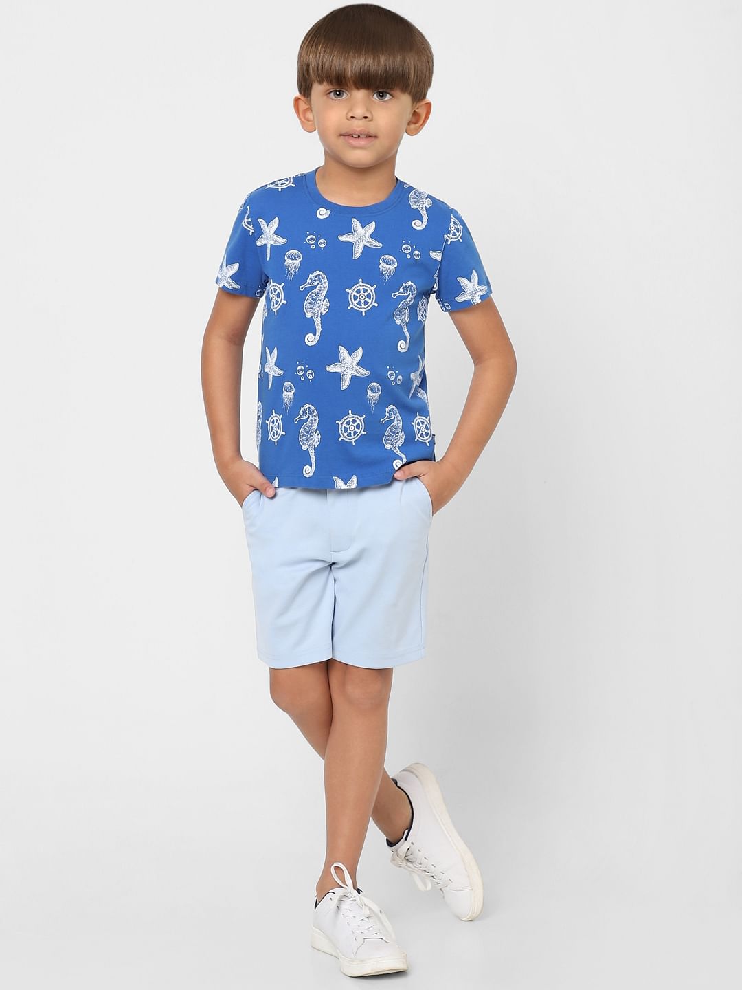 BOYS Light Blue Low Rise Shorts