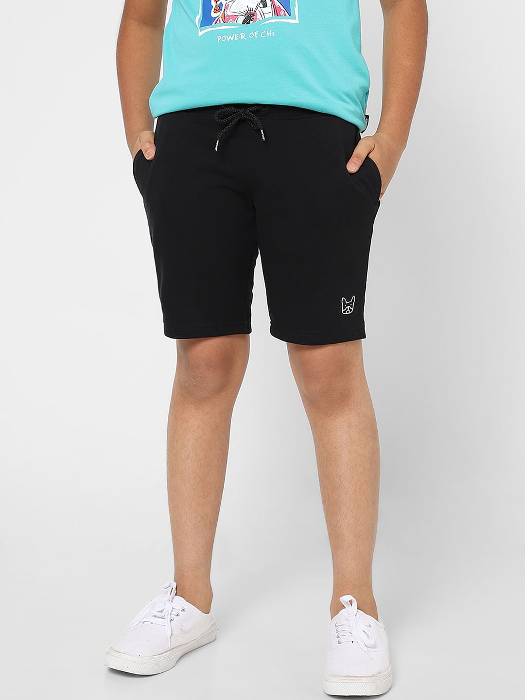 BOYS Black Low Rise Sweatshorts