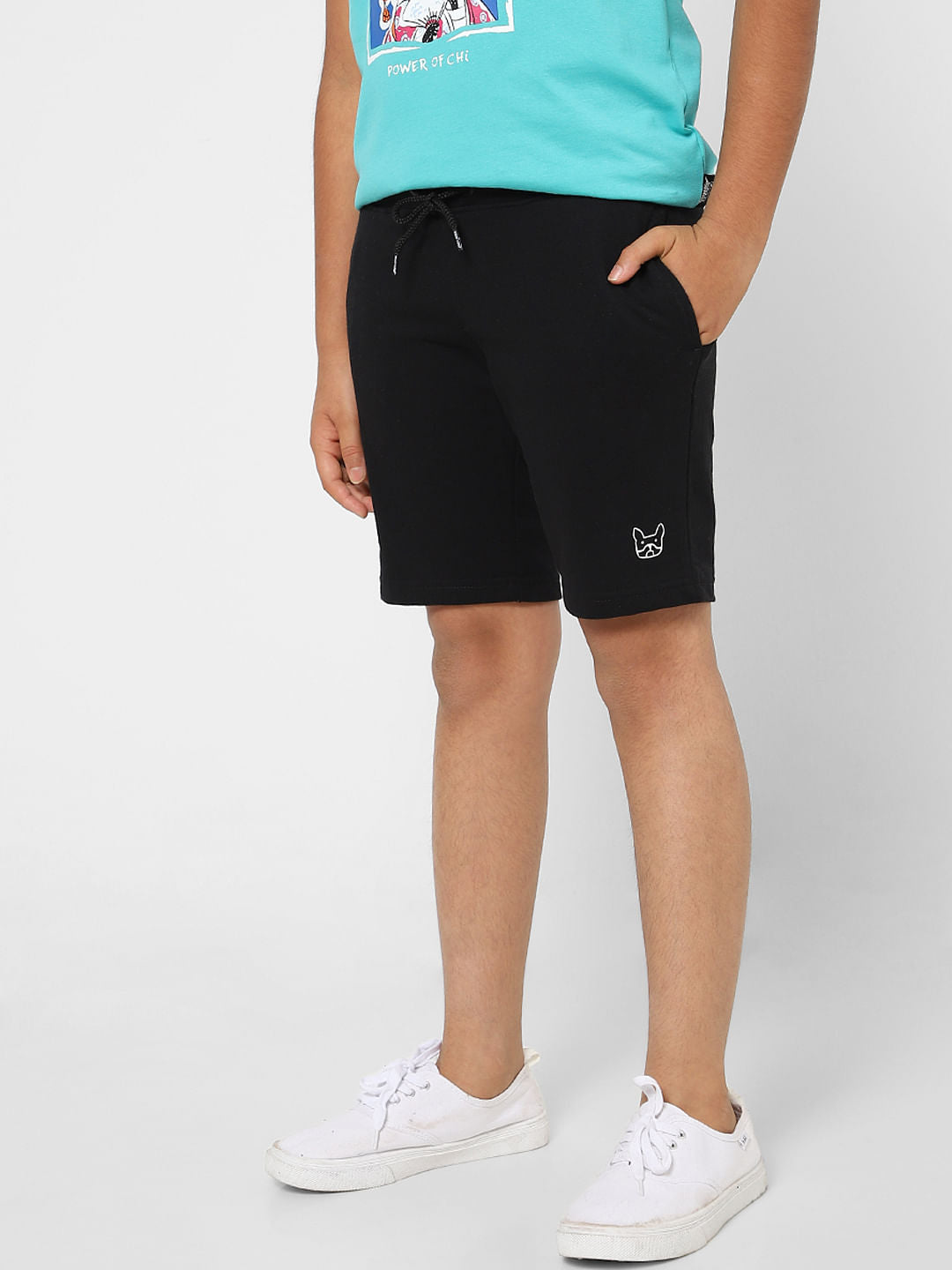 BOYS Black Low Rise Sweatshorts