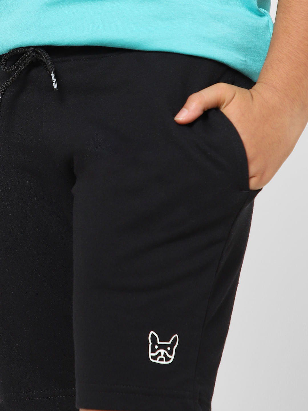 BOYS Black Low Rise Sweatshorts