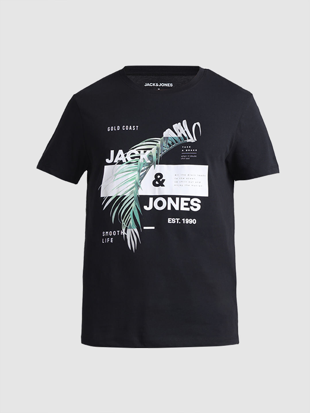 Black Graphic Print Crew Neck T-shirt