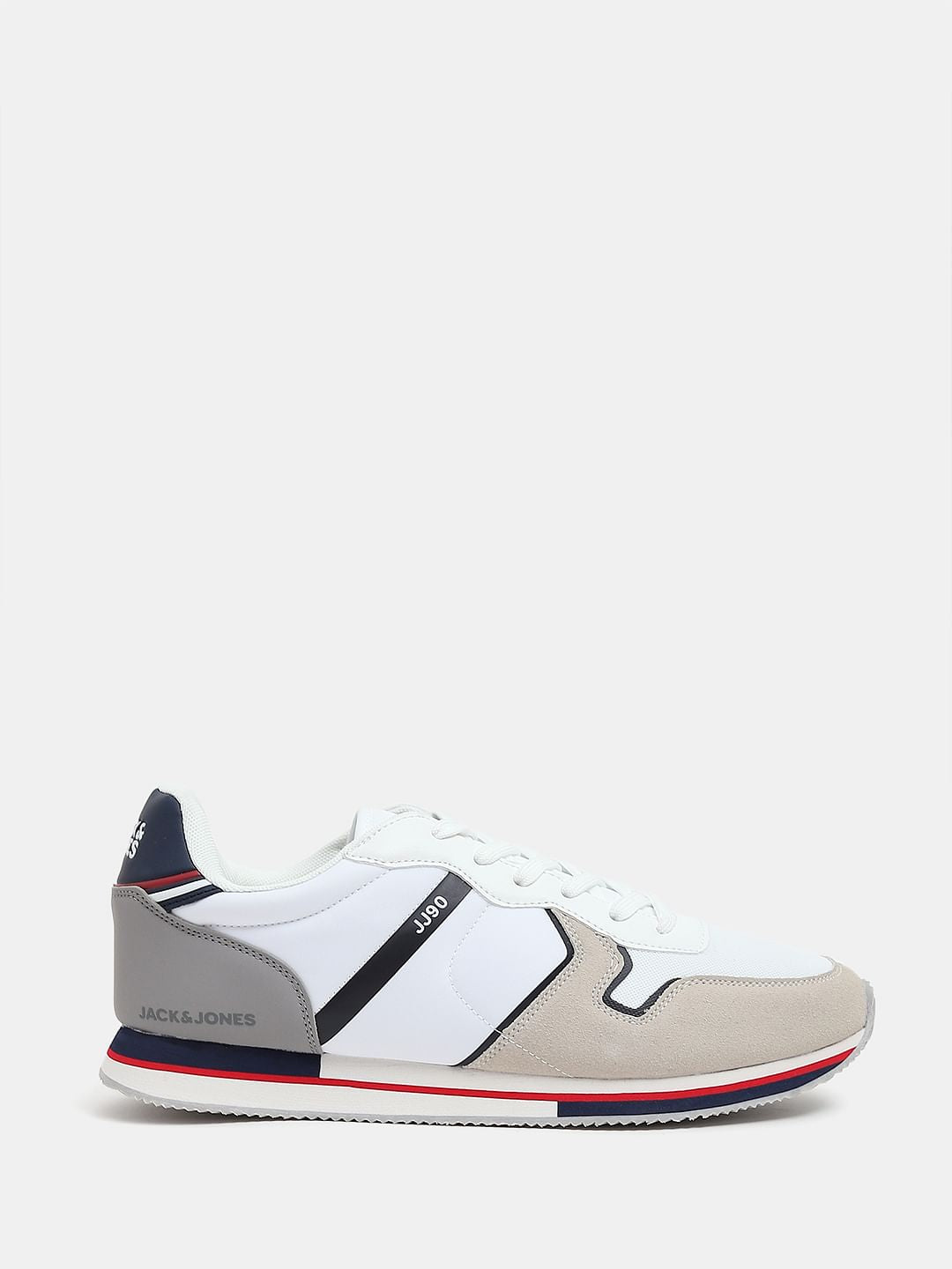 White Colourblocked Sneakers