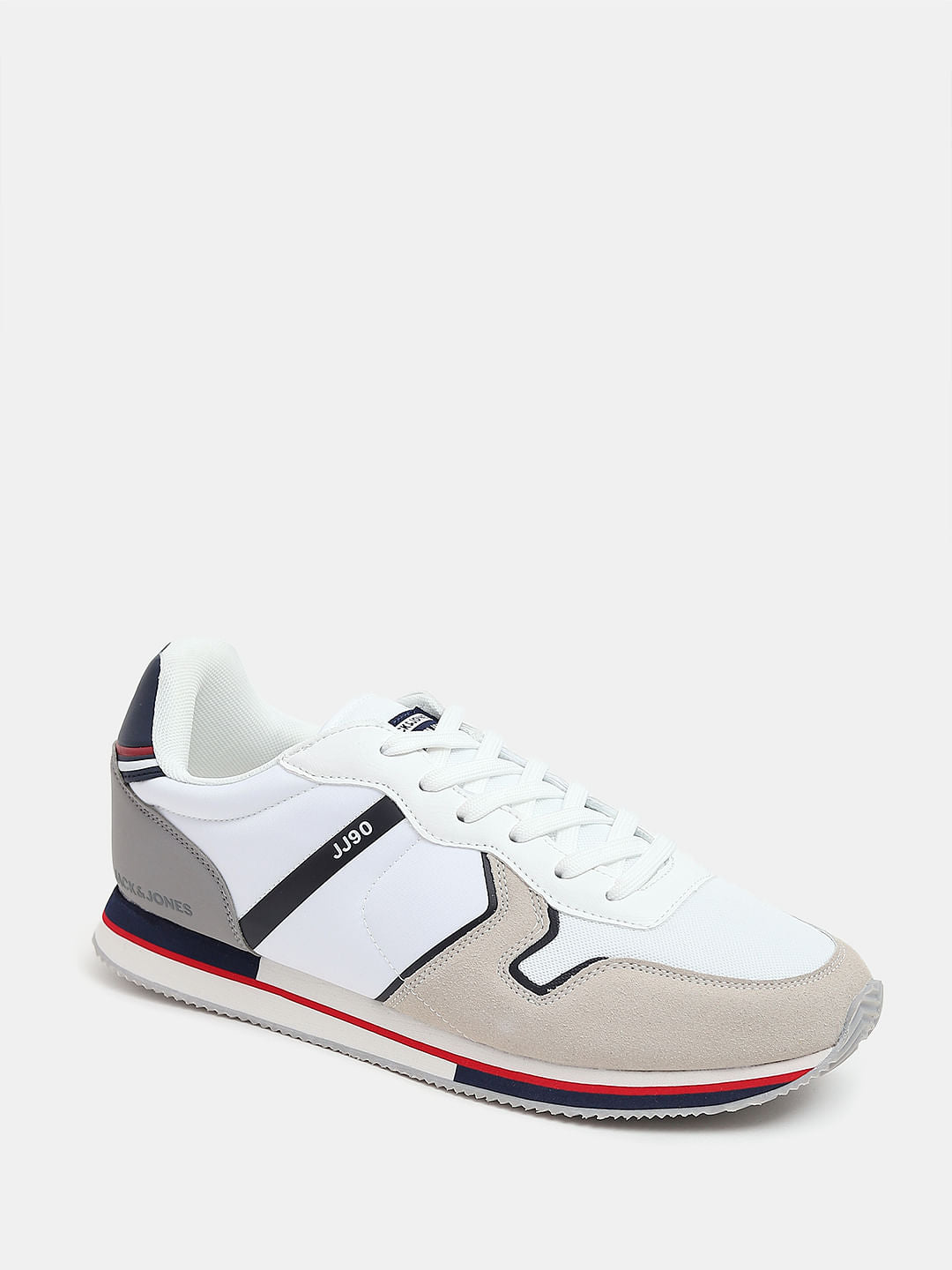 White Colourblocked Sneakers